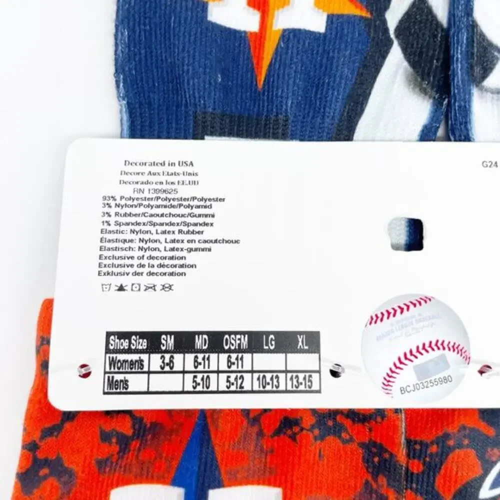 For Bare Feet Houston Astros Jose Altuve 27 Record Breaker Crew Sock Adult Large
